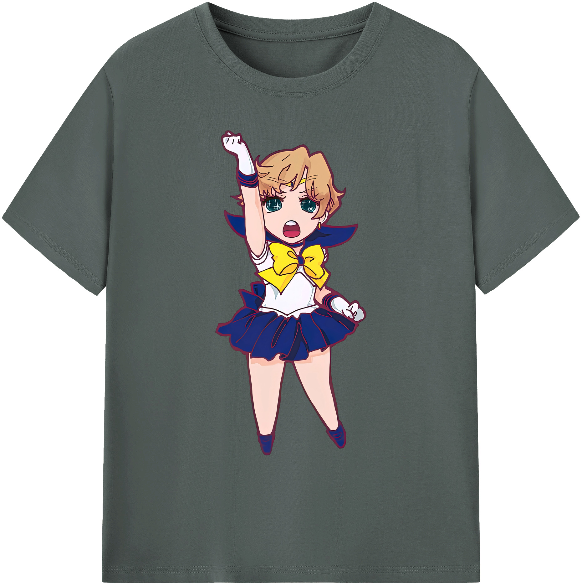（画像用） 美少女戦士セーラームーン 天王はるか Sailor Moon Tenoh Haruka 綿100％ メンズ半袖Tシャツ｜肌触りやわらか＆通気性